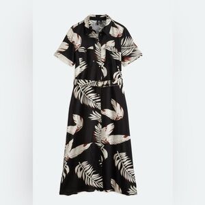 Vero Moda Black and Cream Patterned Dress. Size Medium.